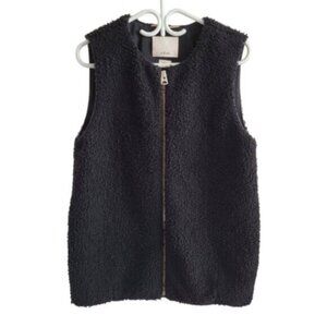 Aritzia Wilfred Chatou Black Sherpa Vest Size Medium